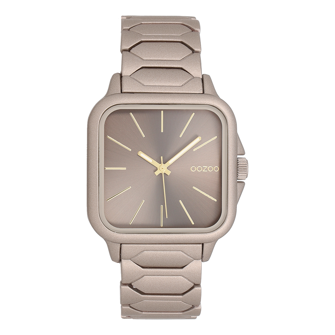 Taupe OOZOO watch with stainless steel bracelet - C11608
